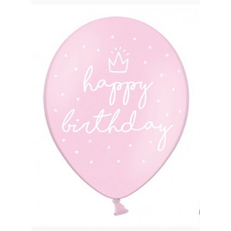 Balon różowy happy birthday