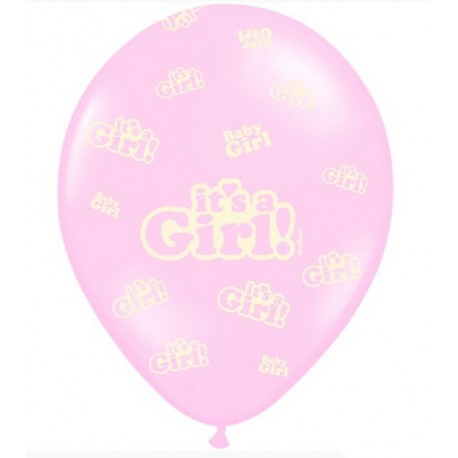 Balony 30cm, It's a Girl, Pastel Baby Pink