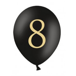 Balon 30cm, 8, Pastel Black 1szt