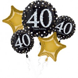 Balon foliowy "40 Urodziny - Sparkling Celebration", zestaw