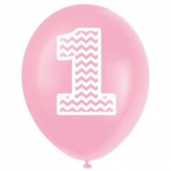 Balon urodzinowy "1" różowy