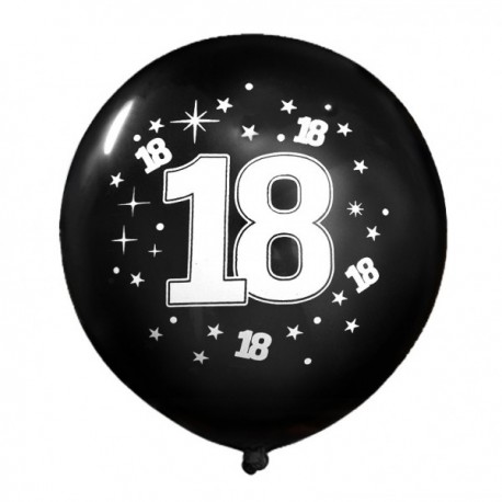 Balon urodzinowy "18" czarny Balon urodzinowy "18" czarny