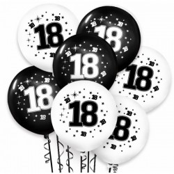 Balon urodzinowy "18" czarny