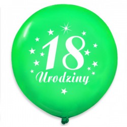 Balon urodzinowy  "18" zielony