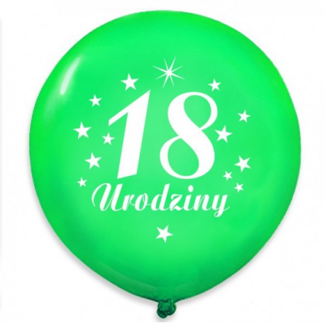 Balon urodzinowy  "18" zielony