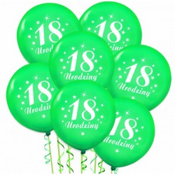 Balon urodzinowy  "18" zielony