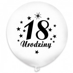 Balon urodzinowy "18 urodziny" biały