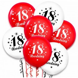 Balon urodzinowy "18 urodziny" czerwony