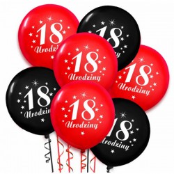 Balon urodzinowy "18 urodziny" czarny