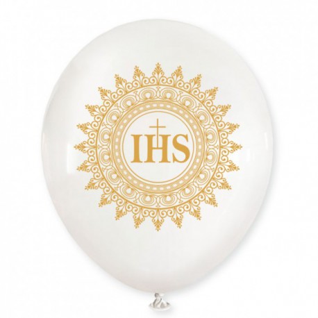 Balon gumowy 14" biały "IHS"
