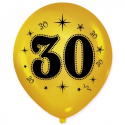 Balon urodzinowy "30" metaliczny złoty 1szt
