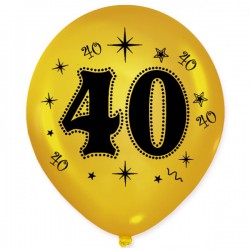 Balon urodzinowy "40" metaliczny złoty 1szt.