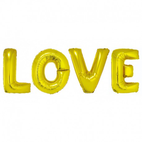 Balony litery LOVE, złote, 70cm