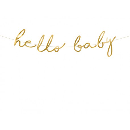 Baner Little Star - Hello Baby złoty 18x70cm