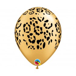 Balon 11 cali Leopard - kropki, złoty 1szt