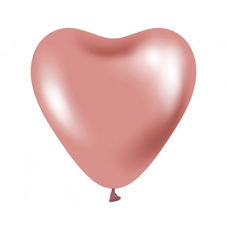 Balony Beauty&Charm platynowe różowe serca 12"/ 6 szt.