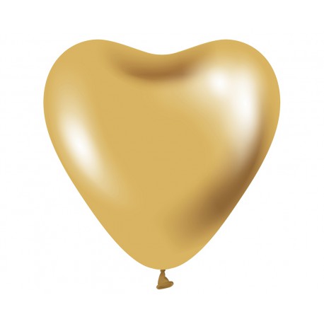 Balony Beauty&Charm platynowe złote serca 12"/ 6 szt.