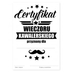 Certyfikat na Wieczór Kawalerski
