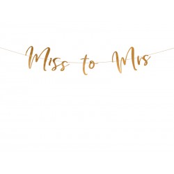 Baner Miss to Mrs różowe złoto 18x76cm