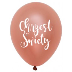 Balony Chrzest Święty rose gold 5szt