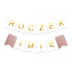 Dekoracje ROCZEK + IMIĘ rose gold