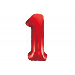 Balon foliowy cyfra 1, czerwony, 102 cm