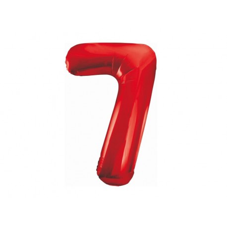Balon foliowy cyfra 7, czerwony, 102 cm