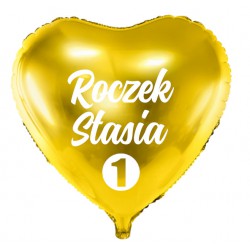Balon personalizowany ROCZEK + Imię , złoty