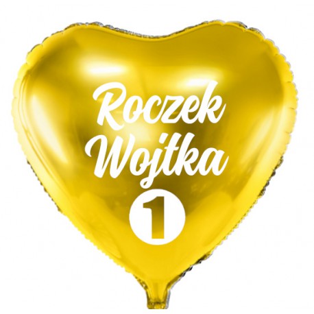 Balon personalizowany ROCZEK + Imię , złoty