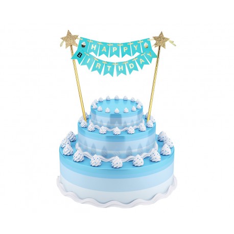 TOPPER na tort „Happy Birthday”