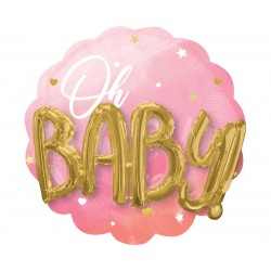 Balon foliowy  Pink Baby Girl, 71x71 cm