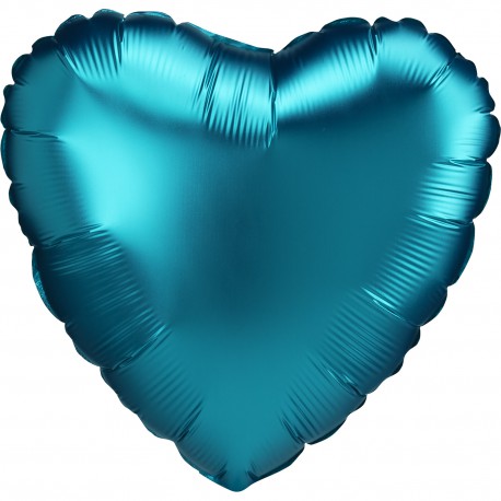 Balon foliowy serce matowe, błękitne, 43 cm