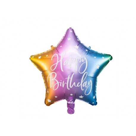 Balon foliowy Happy Birthday, 40cm, mix kolorowy