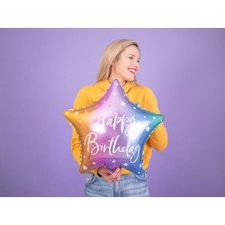 Balon foliowy Happy Birthday, 40cm, mix kolorowy