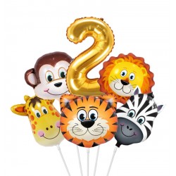 Zestaw balonów 2 urodziny zoo