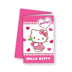 Zaproszenia Hello Kitty 6szt.