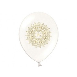Balon gumowy 14" biały "IHS"