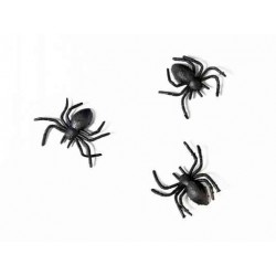 czarne pająki- 12 szt.