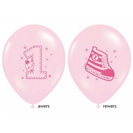 balon na roczek trampek różowy